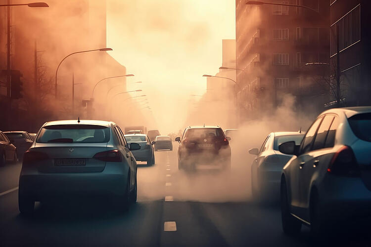 Luftverschmutzung: Autoverkehr in der Stadt