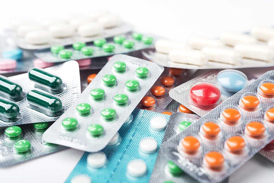 Blisterverpackungen verschiedener Tabletten