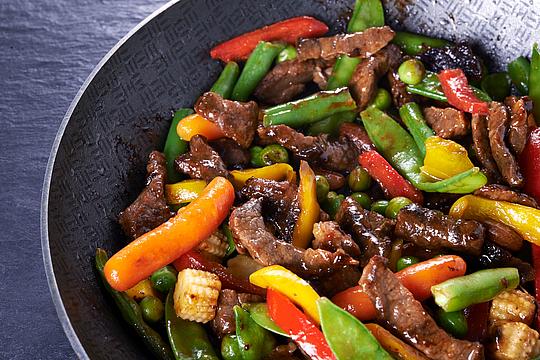 Rindfleisch aus dem Wok