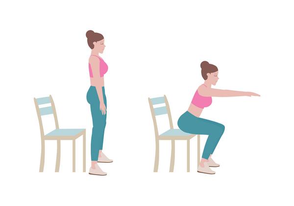 Infografik: Übung Chair Squats