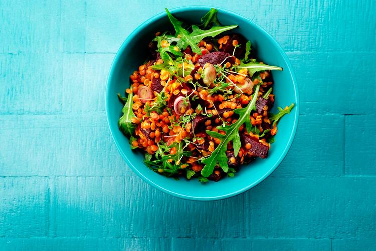 Bunter Linsensalat