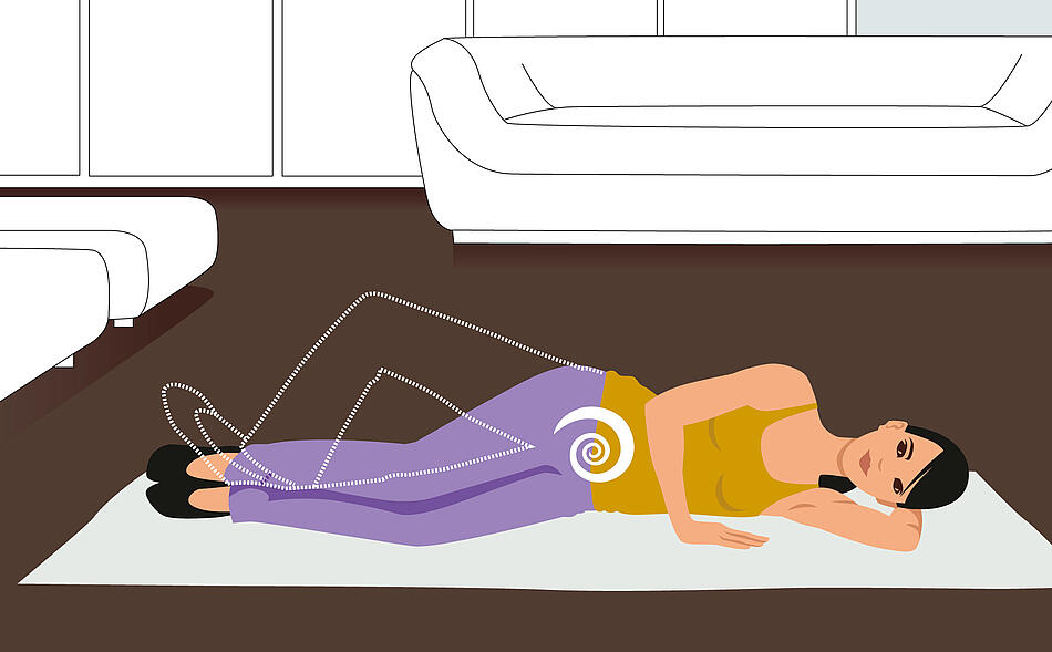 - Bildnachweis: © wdv / Elisabeth Nohel Illustration So stärken Sie Ihren Beckenboden, Übung 7: Frosch