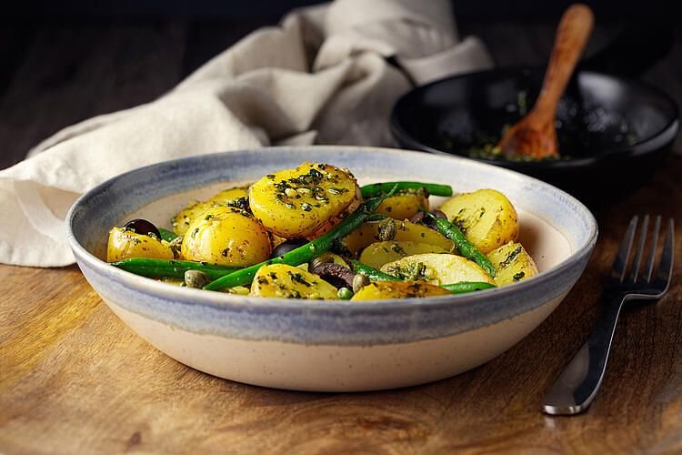 Warmer Kartoffelsalat mit grünen Bohnen