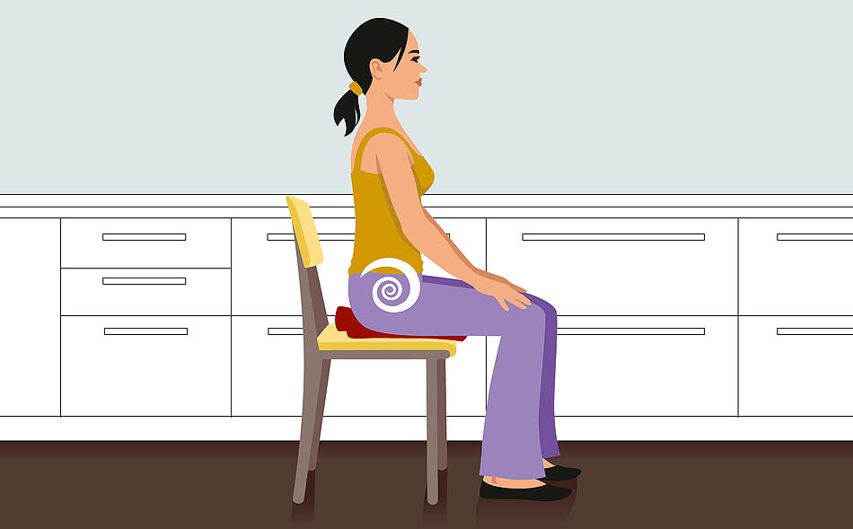 - Bildnachweis: © wdv / Elisabeth Nohel Illustration So stärken Sie Ihren Beckenboden, Übung 3: Damm anheben