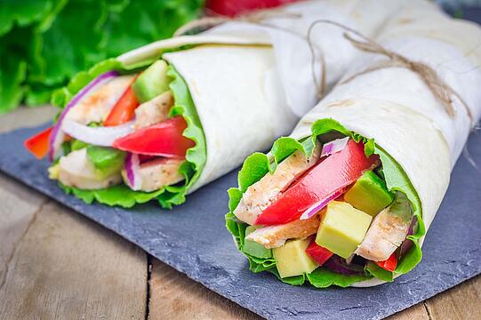 Hühnchen-Avocado-Wraps