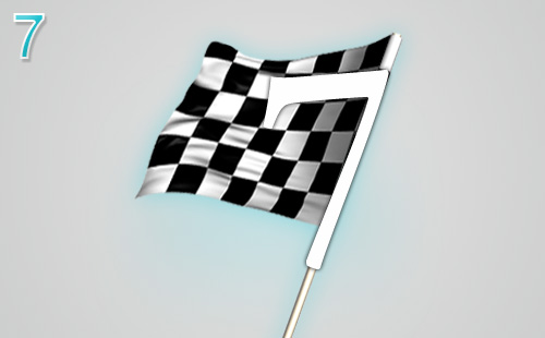 Illustration Zahl-Form 7-Flagge