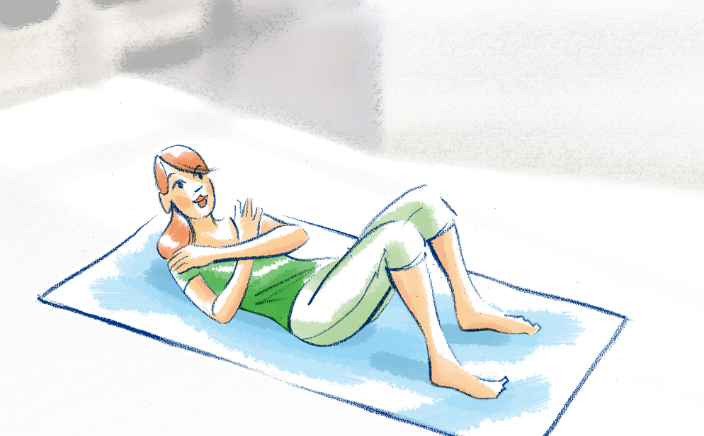 Illustration Skigymnastik Pistenbauch - Bildnachweis: © wdv / Elisabeth Nohel Illustration Skigymnastik Pistenbauch