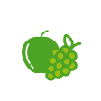 Icon: Obst (Apfel und Trauben)